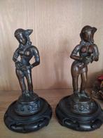4 verschillende Indische beeldjes in brons+ Ganesh in hout, Antiquités & Art, Bronze, Enlèvement ou Envoi