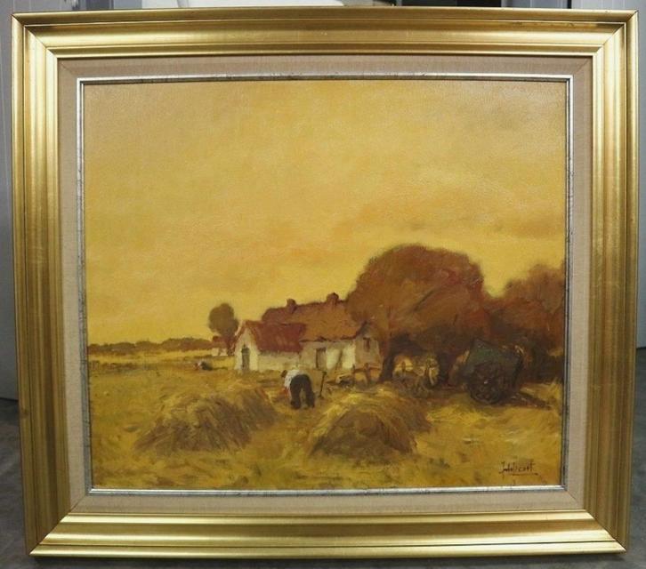 Juul DE CORT, oogst, Antiek en Kunst, Kunst | Schilderijen | Klassiek, Ophalen of Verzenden