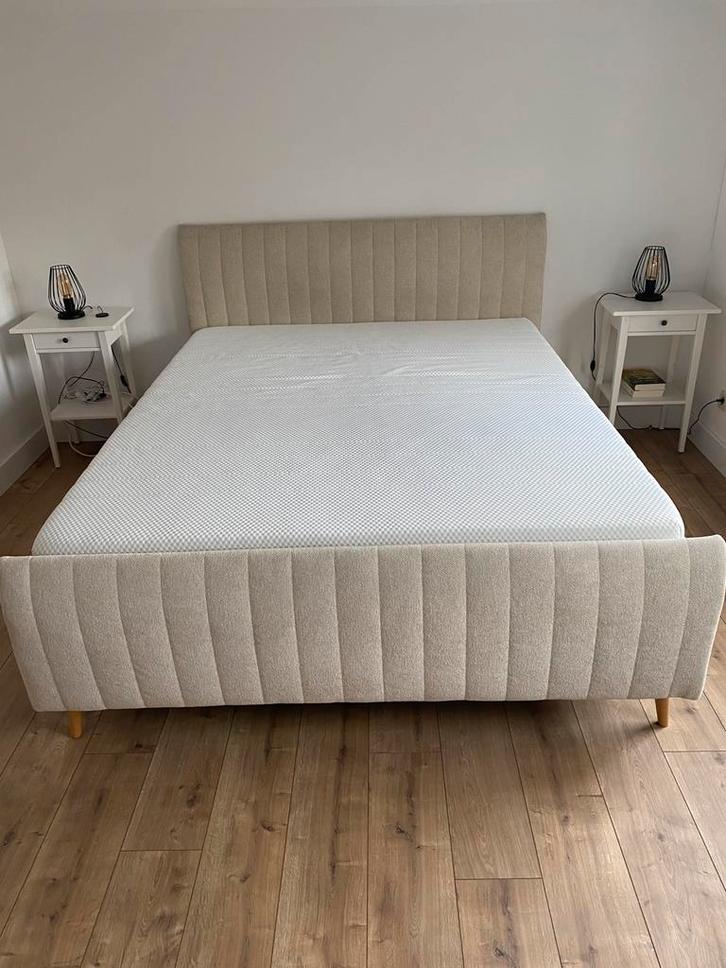 2-persoonsbed 160cm op 200cm Leen Bakker, Maison & Meubles, Chambre à coucher | Lits boxsprings, Utilisé, 160 cm, 200 cm, Deux personnes