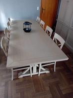 Grote tafel met 8 stoelen en grote barkast. 1 pakket., Huis en Inrichting, Gebruikt, Ophalen of Verzenden