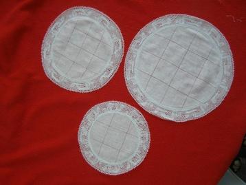 Chiffons décoratifs en dentelle Binche: rondes/ovales/rectan