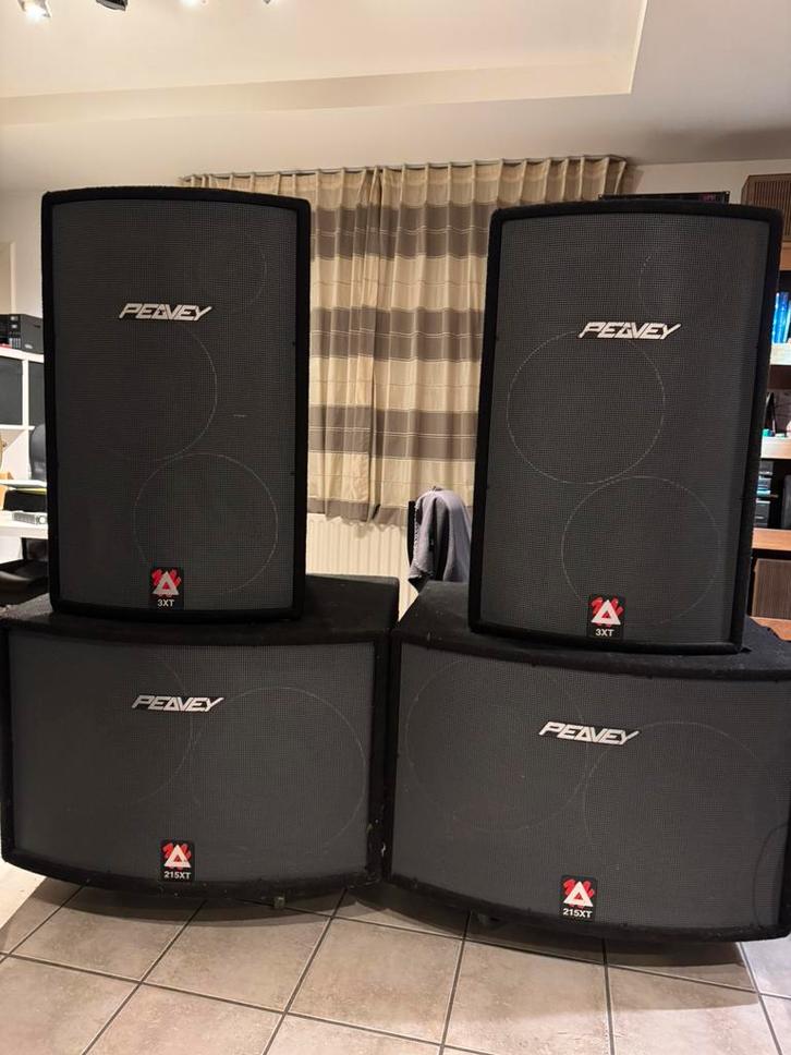 twee Peavey 3XT tops en twee Peavey 215XT subs, Audio, Tv en Foto, Luidsprekerboxen, Zo goed als nieuw, Ophalen