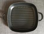 SMEG - vierkante grill pan in gietijzer, Gietijzer, Ophalen of Verzenden, Zo goed als nieuw, Keramische plaat