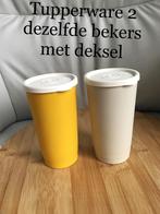 Tupperware 2 dezelfde formaat van bekers met deksel 7 foto's, Beker of Kan, Zo goed als nieuw, Crème, Verzenden