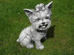 statue d un chien YORKSHIRE assis en pierre patinée, Jardin & Terrasse, Animal, Pierre, Enlèvement ou Envoi, Neuf