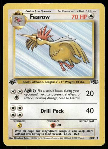 Fearow 36/64 - Jungle (1st edition) (EX) beschikbaar voor biedingen