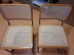 1 chaises acier/rotin de standing, Ophalen of Verzenden, Twee