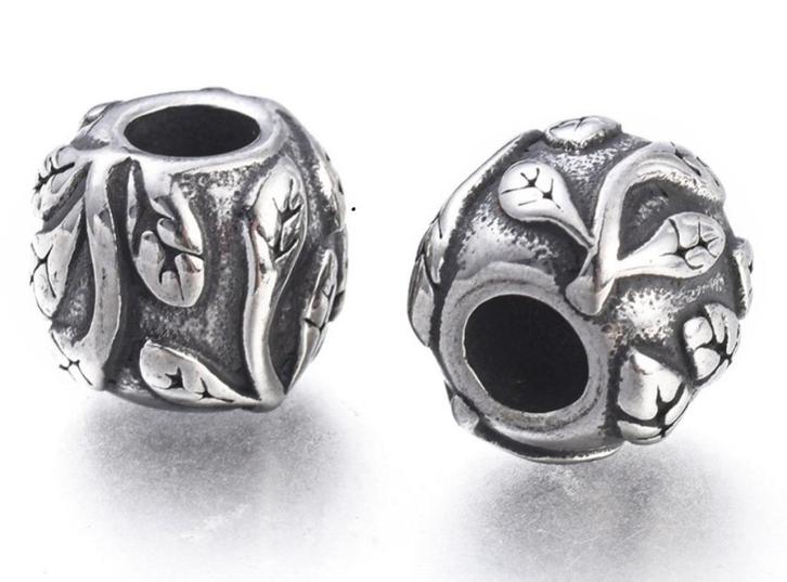 RVS bedel Leafs voor groot-gat-bedelarmbanden, Handtassen en Accessoires, Bedels, Nieuw, Overige merken, Overige materialen, Verzenden