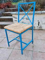 Chaises Ikea bleues assises en paille, Huis en Inrichting, Stoelen, Ophalen, Gebruikt, Blauw, Vintage
