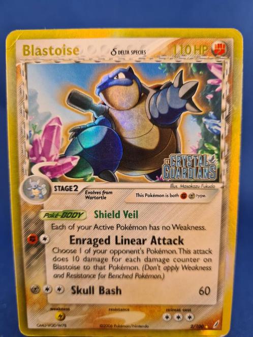 Blastoise δ 2/100 - Crystal Guardians (Reverse Holo), Hobby en Vrije tijd, Verzamelkaartspellen | Pokémon, Zo goed als nieuw, Verzenden