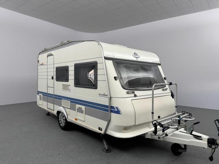 Hobby Excellent 400 SF Voortent €1000,- CARAVANVOORDEEL, Caravans en Kamperen, Caravans, tot en met 2, Treinzit, Hobby, Vast bed