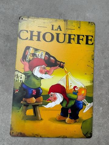 Plakkaat / bier bord la chouffe 20x30cm, Enlèvement ou Envoi, Comme neuf, Panneau publicitaire