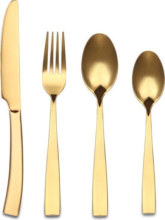 Bestekset goud 24-delig, Huis en Inrichting, Keuken | Bestek, Verzenden