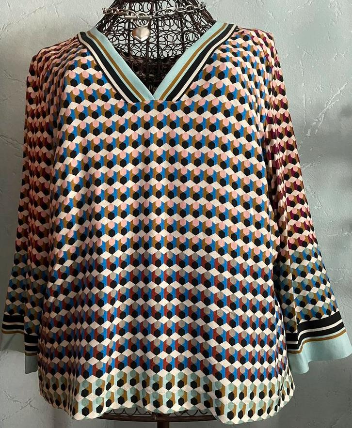Caroline Biss 36 Leuk mooi kleurrijk bloesje, Kleding | Dames, Blouses en Tunieken, Zo goed als nieuw, Maat 36 (S), Overige kleuren