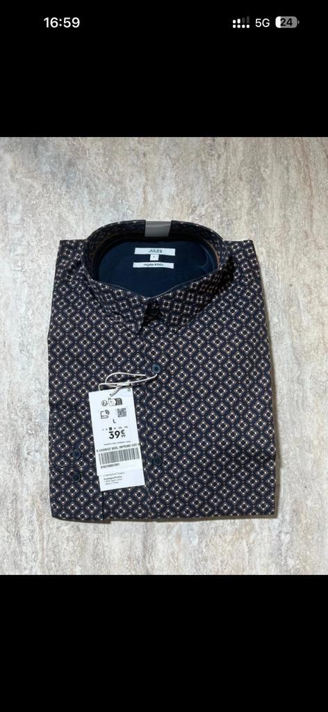 Chemise homme JULES – NEUVE avec étiquette – taille M, Vêtements | Hommes, Chemises, Neuf, Tour de cou 39/40 (M), Enlèvement ou Envoi