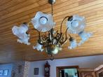 Mooie koperen kroonluchter met 8 lampen. Perfecte staat, Ophalen, Zo goed als nieuw, Glas, Landelijk