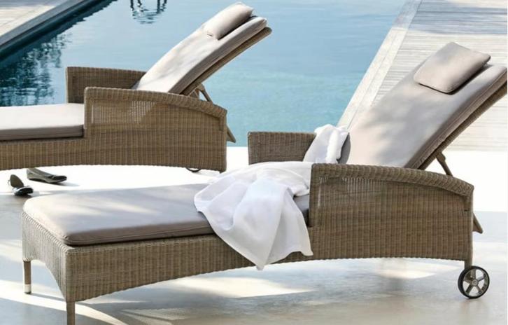 top manutti 2 zeer mooie ligbedden van topmerk, Jardin & Terrasse, Chaises longues, Comme neuf, Réglable, Mobile, Enlèvement