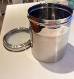 Aluminium tin pot - 18cm hoog met glazen deksel, Pot, Bus of Blik, Gebruikt, Ophalen of Verzenden, Aluminium