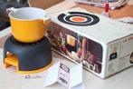 Le Creuset vintage fondueset van oranje geëmailleerd gietijz, Elektronische apparatuur, Ophalen of Verzenden, Fondueset