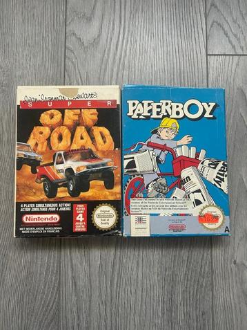 2 NES games Paperboy en Super Off Road in doos beschikbaar voor biedingen