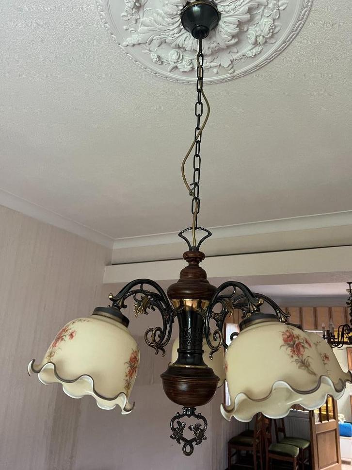 lusters te koop, Huis en Inrichting, Lampen | Kroonluchters, Gebruikt, Glas, Kunststof, Metaal, Ophalen