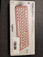 Keyboard toetsenbord Logitech Pebble Keys 2 K380 S roos rosé, Ophalen of Verzenden, Azerty, Nieuw, Draadloos
