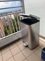 Aluminium vuilnisbak, Huis en Inrichting, Woonaccessoires | Prullenbakken, Ophalen, Gebruikt, Met pedaal, 50 tot 75 cm