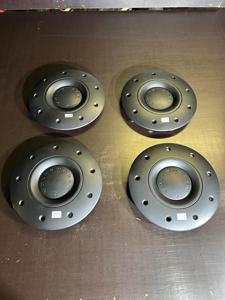 4 originele VW Caddy Transporter 5/112 wieldoppen, Auto diversen, Wieldoppen, Zo goed als nieuw, Ophalen of Verzenden