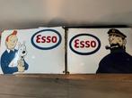 emaille platen esso Kuifje Bobby haddock vor allebei vintage, Verzamelen, Ophalen, Gebruikt, Reclamebord
