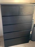 Hoge ladekast zwartbruin, Ophalen, 5 laden of meer, 100 tot 150 cm, 50 tot 100 cm