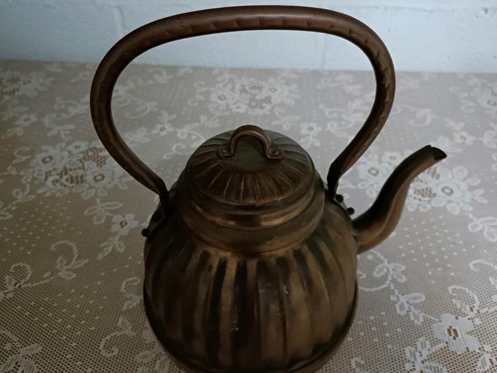 Vergulde of koperen waterkoker theepot – Met handvat, Antiek en Kunst, Antiek | Brons en Koper, Koper, Ophalen