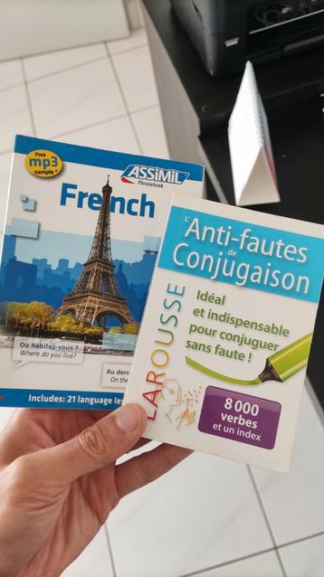 Livres français en cuir 2 pièces 