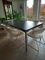 Mooie tafel met 6 lederen stoelen., Ophalen
