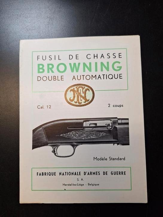 Brochure FN Herstal 1955 Browning double automatique cal12, Sport en Fitness, Schietsport-accessoires, Gebruikt, Ophalen of Verzenden