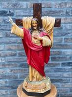 Oud Jezus beeld gips 63 cm, Antiek en Kunst, Antiek | Religieuze voorwerpen, Ophalen of Verzenden