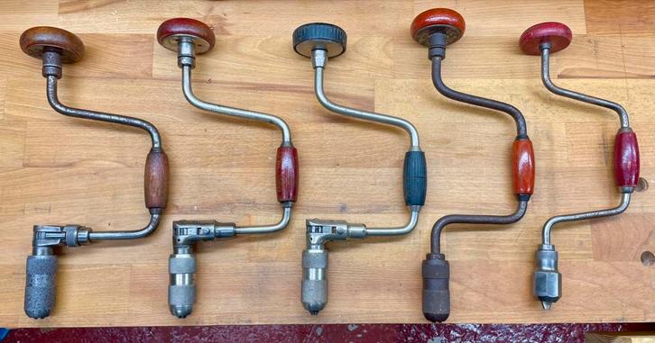 4 handboren in goede staat, Antiek en Kunst, Antiek | Gereedschap en Instrumenten, Ophalen of Verzenden