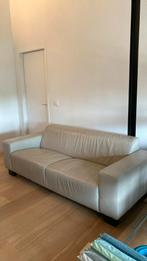 Beige lederen zetel, Huis en Inrichting, Ophalen, Gebruikt