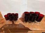 2x6 verres rouges vintage Luminarc France, Huis en Inrichting, Woonaccessoires | Kandelaars en Kaarsen, Ophalen, Zo goed als nieuw