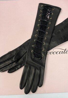 Ongedr lange lederen Agent Provocateur handschoenen met kant, Vêtements | Femmes, Bonnets, Écharpes & Gants, Neuf, Gants, Taille 36 (S)