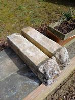2 leeuwenkopsteunen voor vintage bloembakken uit de jaren 60, Ophalen of Verzenden, Gebruikt, Beton