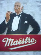 Sigaren Maëstro reclamepaneel 36 x 48 cm, Verzamelen, Merken en Reclamevoorwerpen, Verzenden, Zo goed als nieuw, Reclamebord
