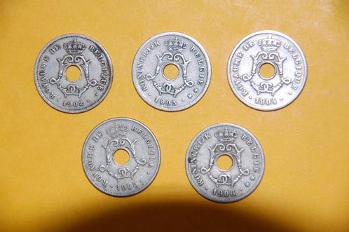 10 centiem  1902FR/1903VL/1904FR/1905FR/1906VL, Postzegels en Munten, Munten | België, Setje, Verzenden