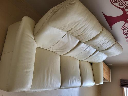 Driezit salonzetel, Huis en Inrichting, Zetels | Zetels, Gebruikt, Rechte bank, Driepersoons, 200 tot 250 cm, 75 tot 100 cm, Leer
