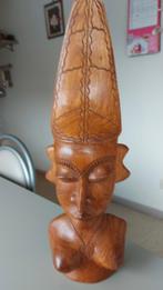 Afrikaans gesneden houten buste, Antiek en Kunst, Kunst | Beelden en Houtsnijwerken, Ophalen