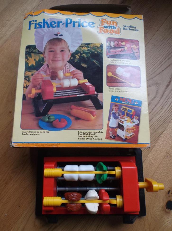 Barbecue - Fisher-Price 2110 (1988), Kinderen en Baby's, Speelgoed | Fisher-Price, Gebruikt, Speelset, Met geluid, Ophalen