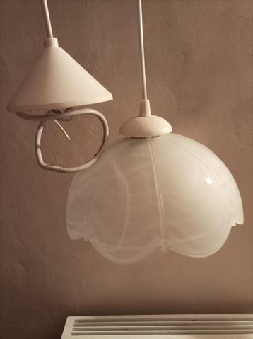Hanglamp met melkglas, Enlèvement, Utilisé, Verre
