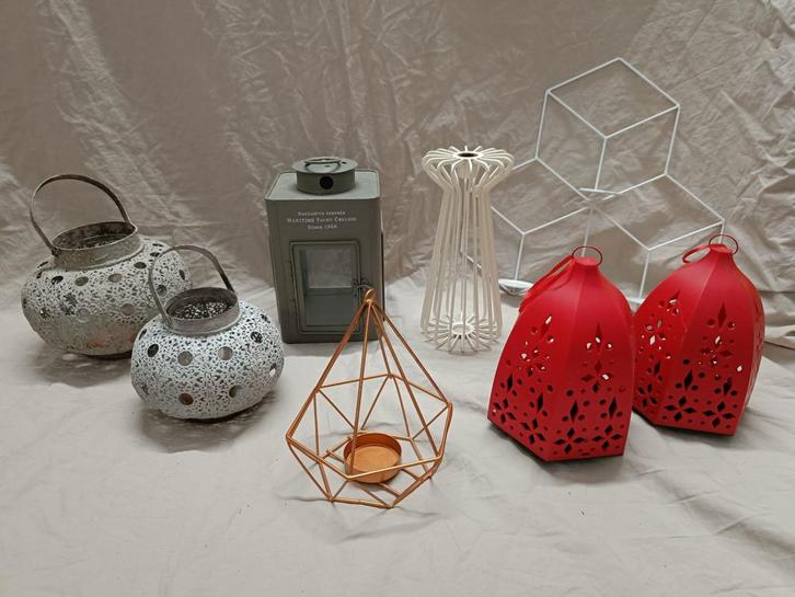 Lot kaarsenhouders/theelichthouder, Huis en Inrichting, Woonaccessoires | Kandelaars en Kaarsen, Gebruikt, Kandelaar, Minder dan 25 cm