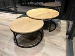 Salontafeltjes met voleiken blad, Ophalen, Rond, Zo goed als nieuw, Industriële