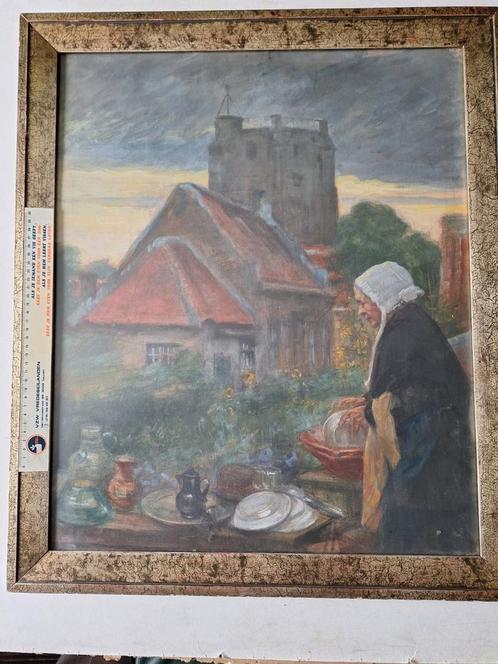 Fraaie pastel Charles Boom Sint-Anna Ter Muiden bij Sluis, Antiek en Kunst, Kunst | Schilderijen | Klassiek, Ophalen