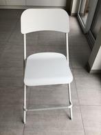 Witte opklapbare barkruk, Huis en Inrichting, Ophalen, Met voetsteun, 60 tot 90 cm, Zo goed als nieuw